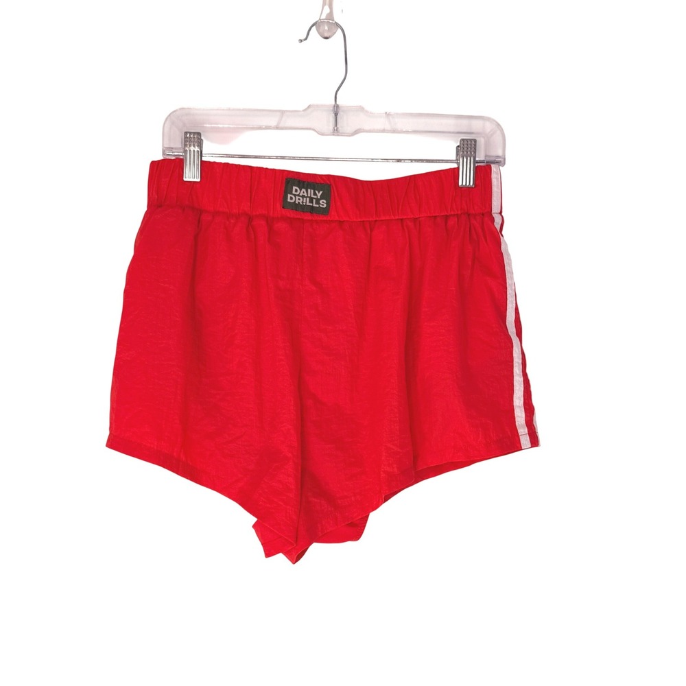 Daily Drills Shorts Women's Athletic Side Stripe Nylon Gym Workout Active Large